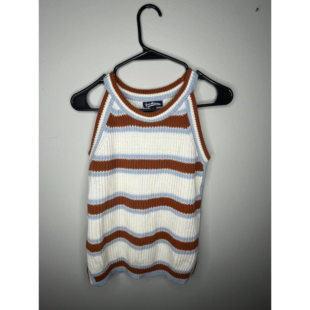 Freshman 1996 Striped Knit Sleeveless Tank Top - Size Small - Retro Y2K Style